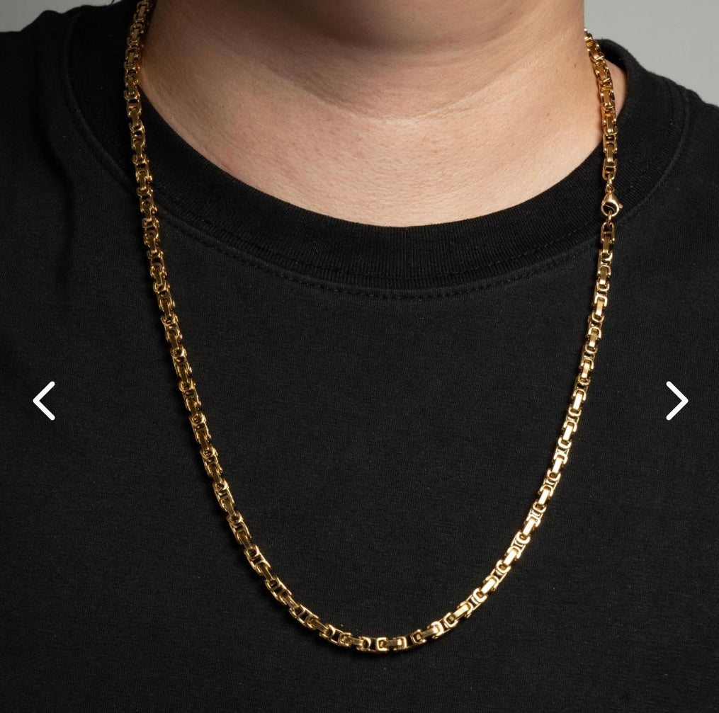 CADENA RUSTICA ORO LAMINADO 18 KILATES
