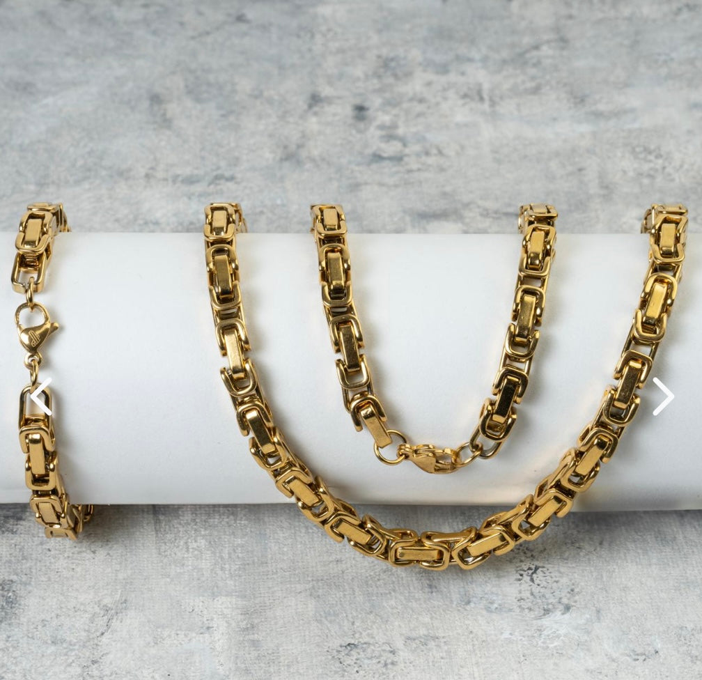 CADENA RUSTICA ORO LAMINADO 18 KILATES