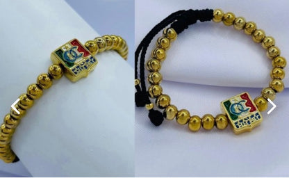 PULSERA TIPO NEOPRENO EQUIPOS DORADA
